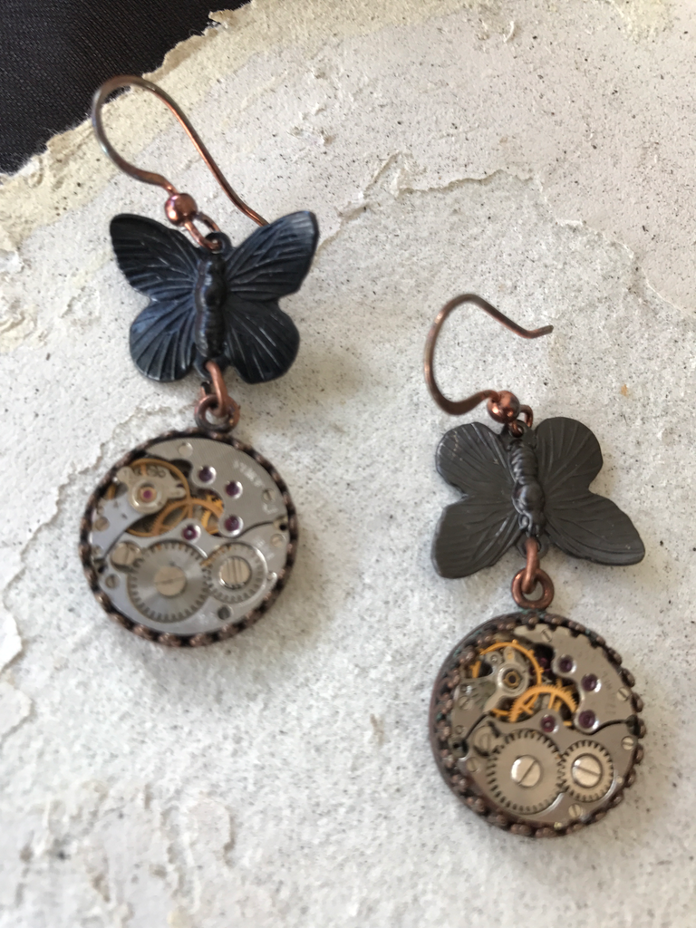 Ginny,  Butterfly Earrings - The Victorian Magpie