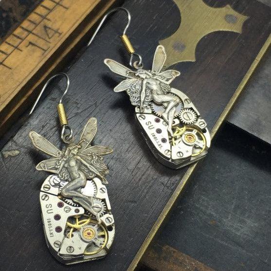 Octavia, Art Nouveau Fairy Earrings - The Victorian Magpie