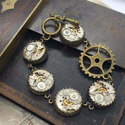 Reece, Antique Brass Watch Bracelet - The Victorian Magpie