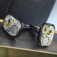 Rectangle Vintage Watch Movement Cufflinks - The Victorian Magpie
