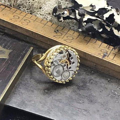 Jane Watch Movement Ring - The Victorian Magpie