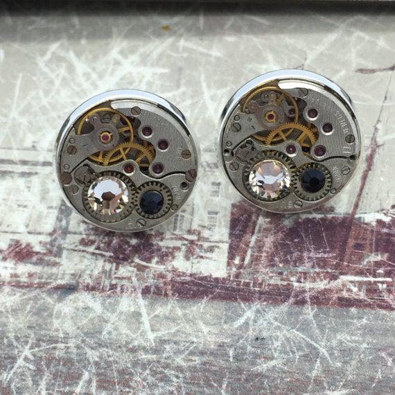 Eve, Vintage Mechanical Stud Earrings - The Victorian Magpie