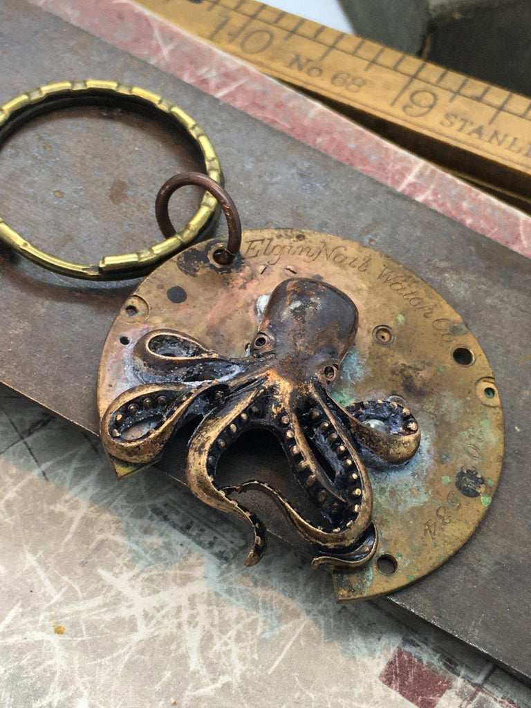 Octopus Steampunk Keyring - The Victorian Magpie
