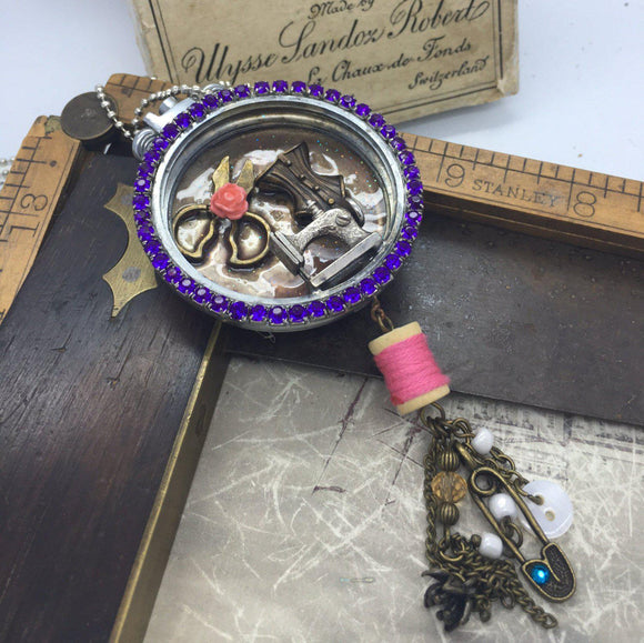 Vintage A Stitch in Time Watch Case Necklace - The Victorian Magpie