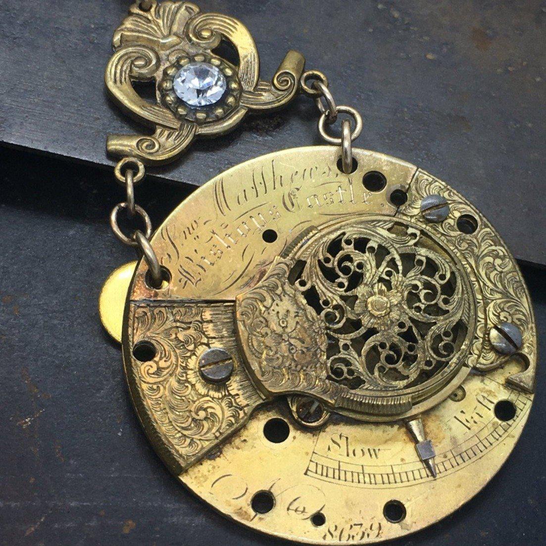 The Watchmaker Series Fusee Steampunk necklace #8 - The Victorian Magpie