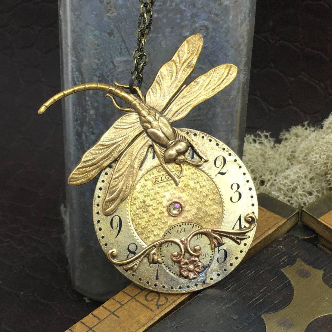 Phoebe, Dragonfly Necklace - The Victorian Magpie