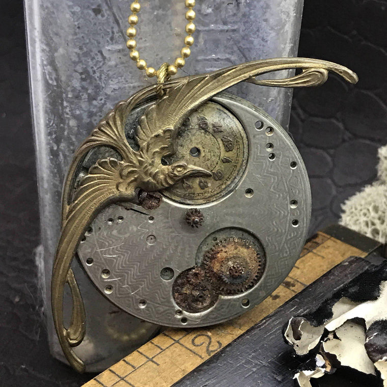 Phoenix Steampunk Necklace - The Victorian Magpie