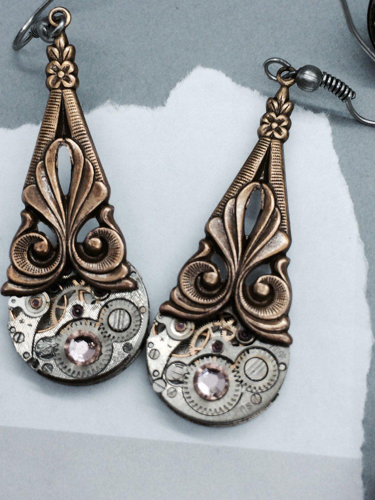 Prudence, Art Deco Drop Earrings - The Victorian Magpie