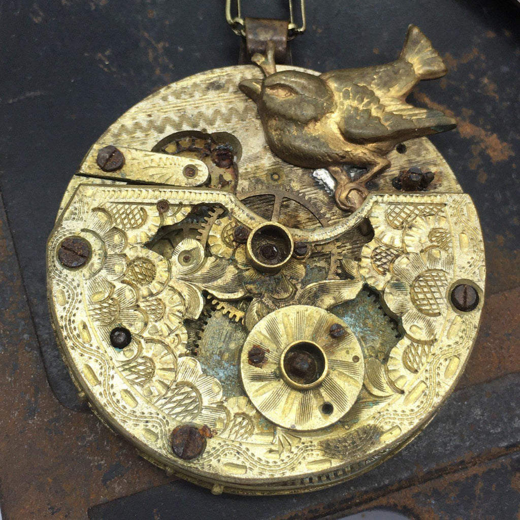 French Circa 1800 Hand Pierced Pocket Watch Necklace - The Victorian Magpie
