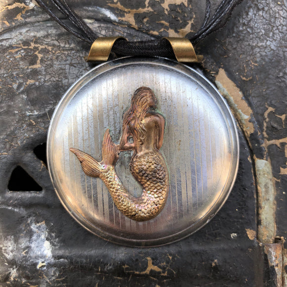 Mermaid pocket Watch Case Necklace - The Victorian Magpie