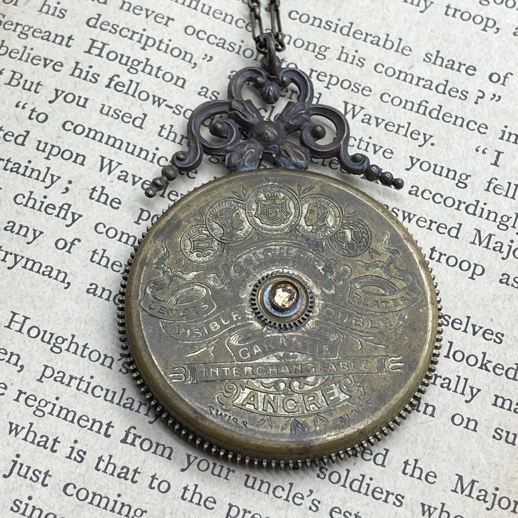 Chloe, 8 Day Pocket Watch Mainspring Necklace - The Victorian Magpie