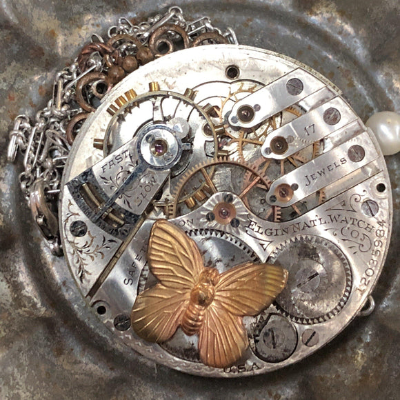 Miriam, Elgin Three Finger Bridge Butterfly Necklace - The Victorian Magpie