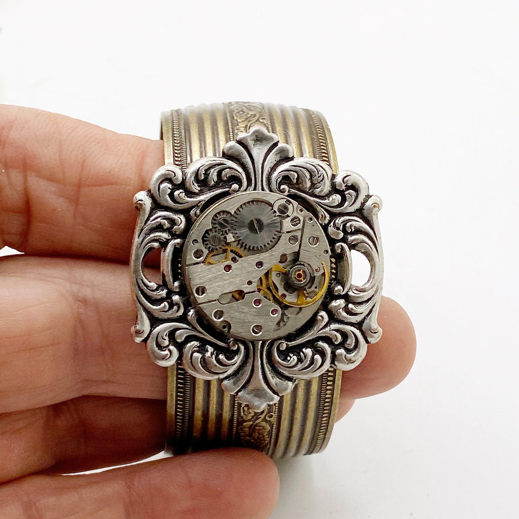 Roxy, Vintage Watch Movement Cuff Bracelet - The Victorian Magpie