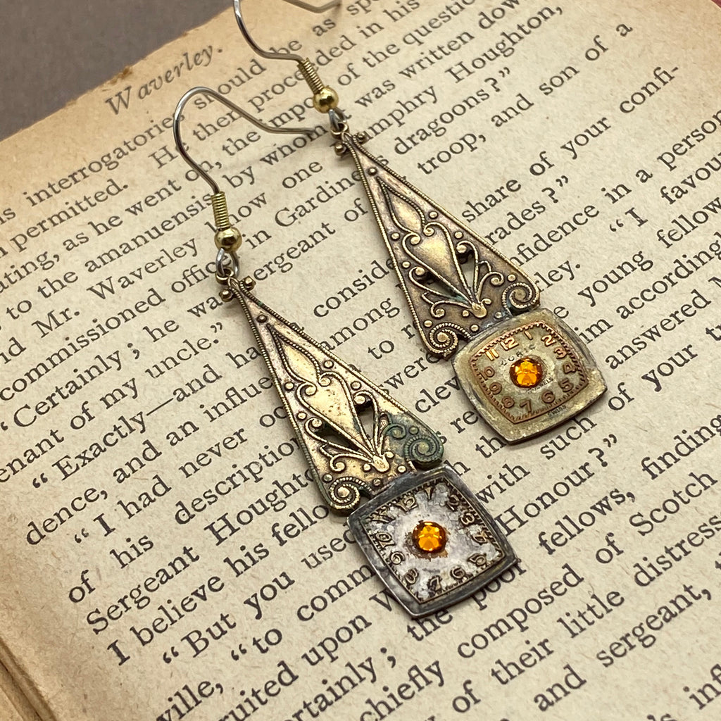 Morwen, Elvish Art Nouveau Earrings - The Victorian Magpie