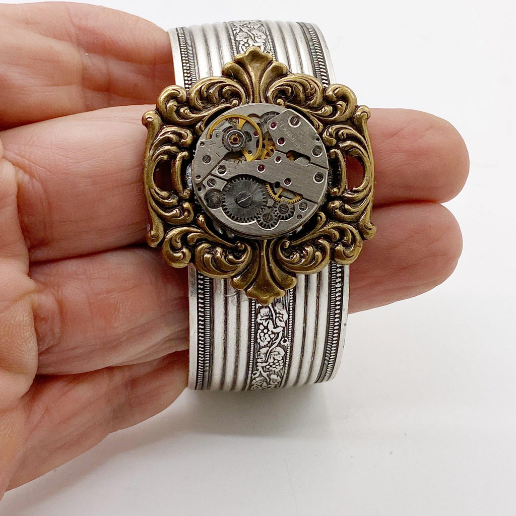 Roxy, Vintage Watch Movement Cuff Bracelet - The Victorian Magpie