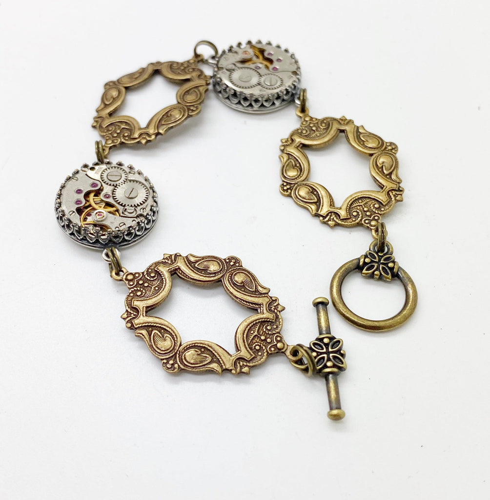 Ambrose , Dramatic Open Link Bracelet - The Victorian Magpie