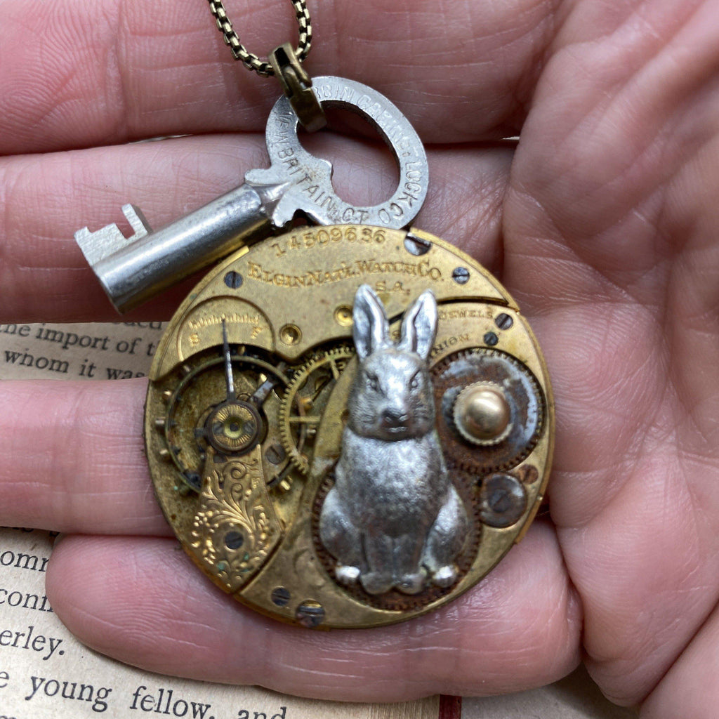 White Rabbit Key Necklace - The Victorian Magpie