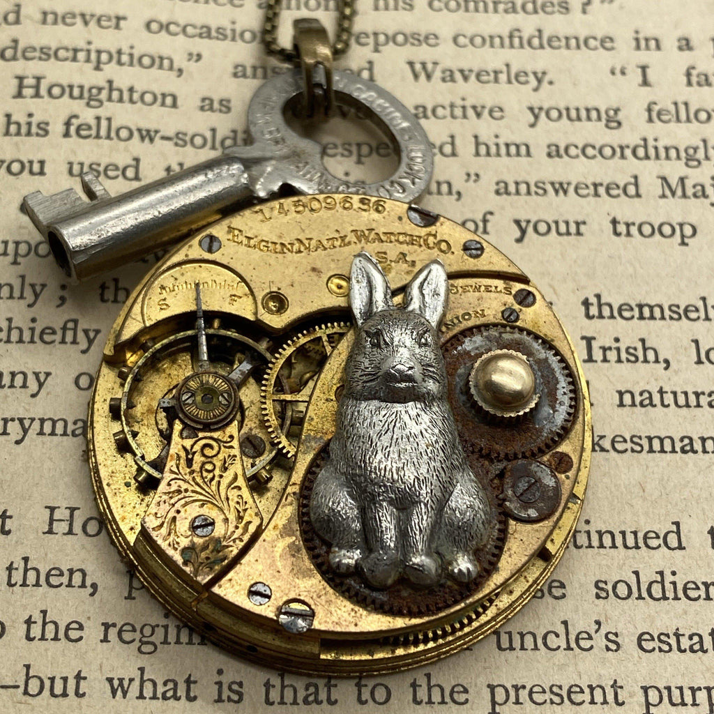 White Rabbit Key Necklace - The Victorian Magpie