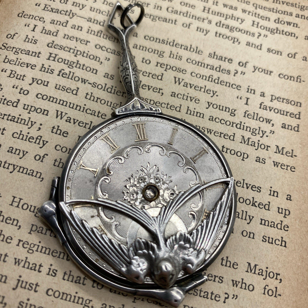 Sterling Lorgnette Swallow Pendant - The Victorian Magpie