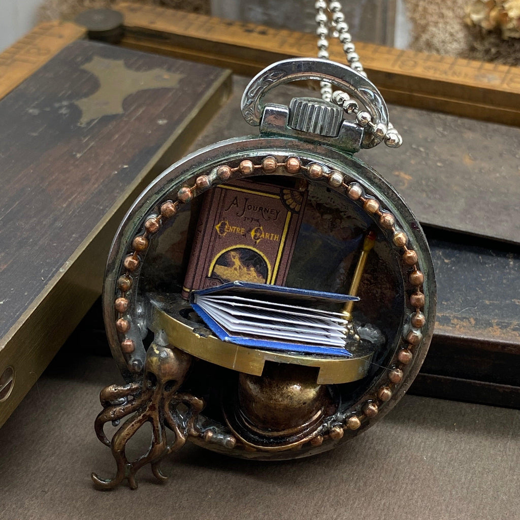 Jules Verne, Steampunk Necklace - The Victorian Magpie