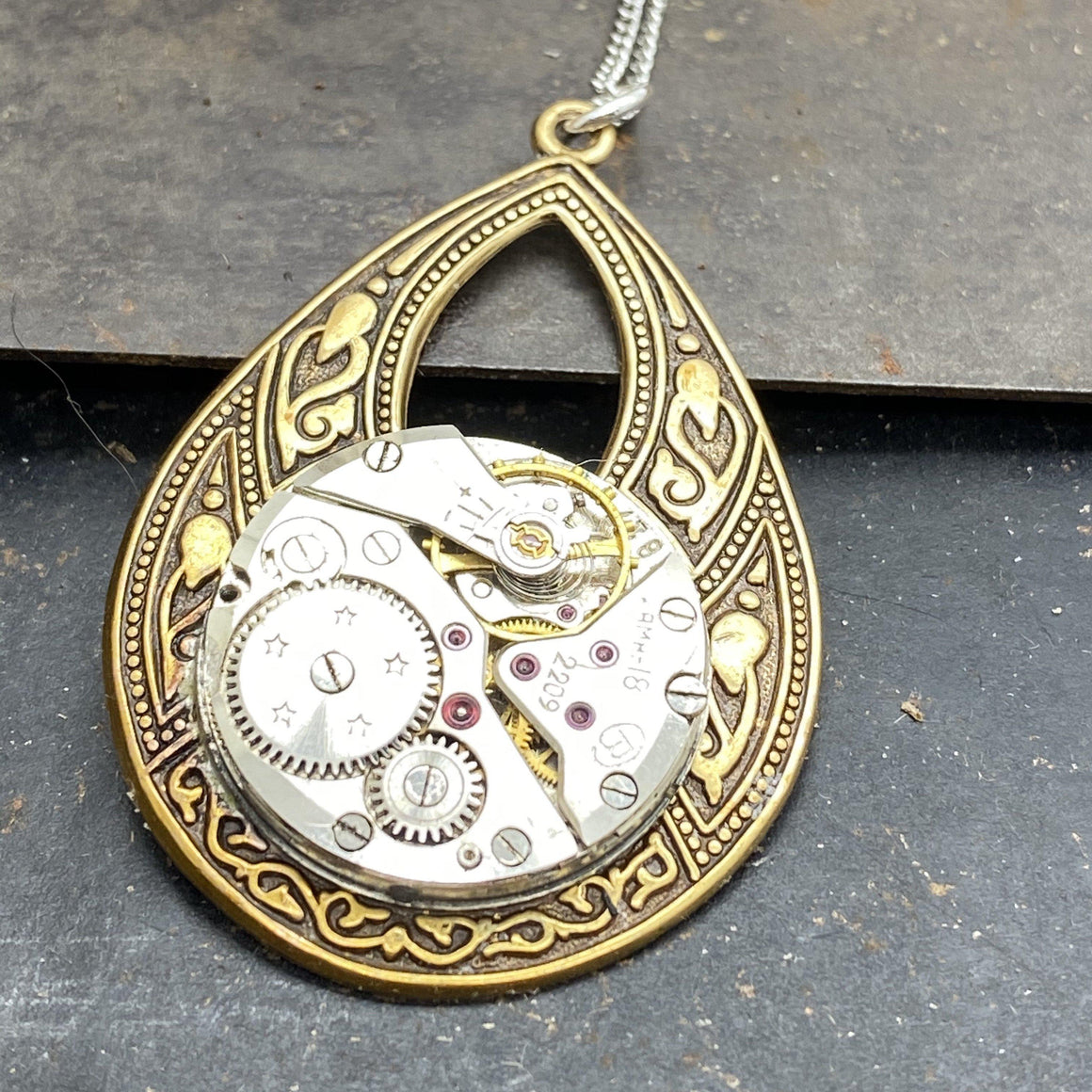 Helen, Watch Movement  Necklace - The Victorian Magpie