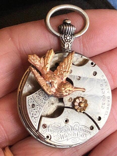 Jewell, Hummingbird Pocket Watch Necklace - The Victorian Magpie