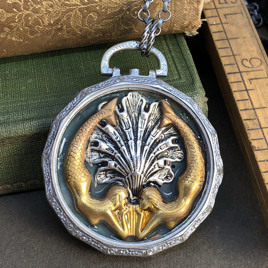 Sisters, Mermaid Shadowbox Pendant - The Victorian Magpie