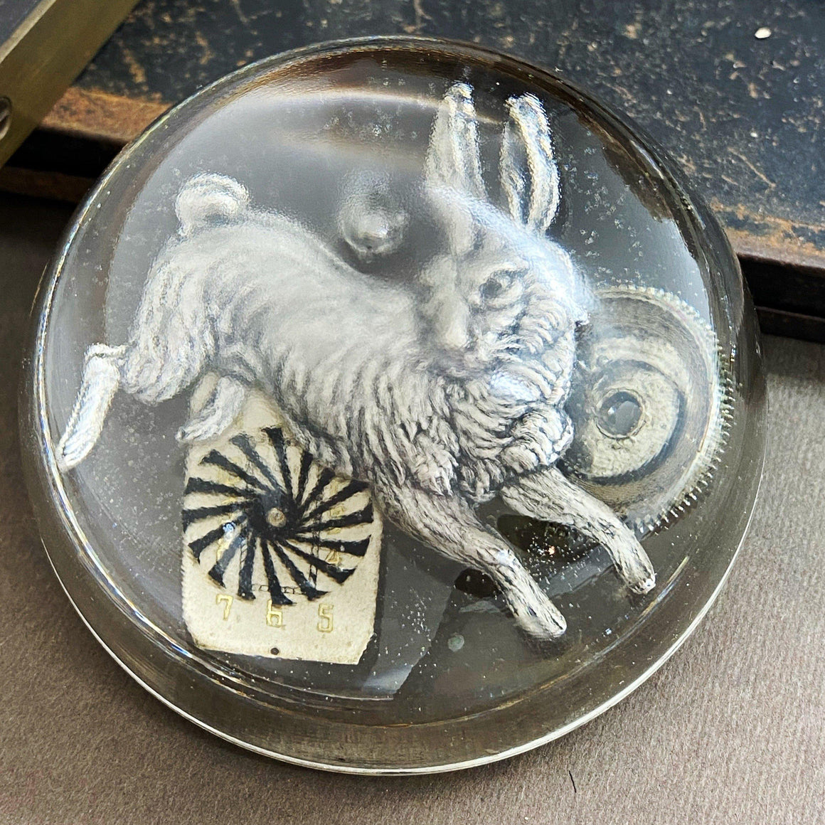 White Rabbit Paperweight - The Victorian Magpie