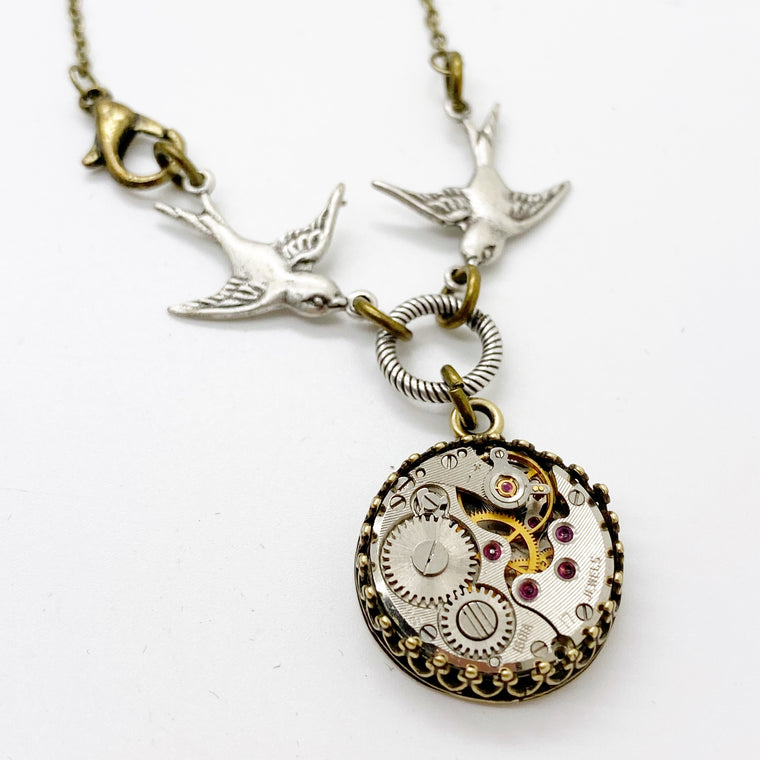 Steampunk Sparrow Necklace - The Victorian Magpie