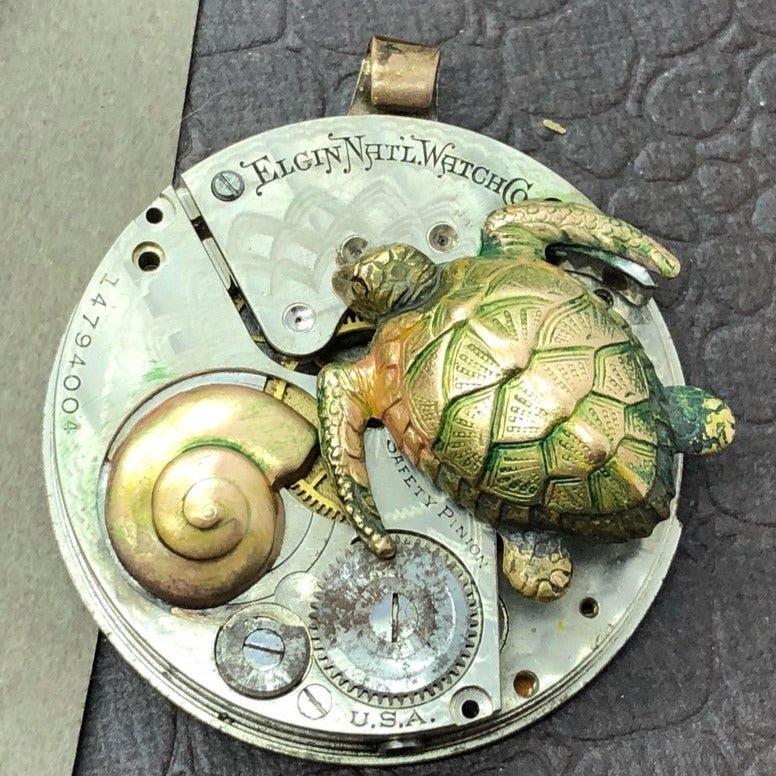 Bradford, Sea Turtle Watch Necklace - The Victorian Magpie