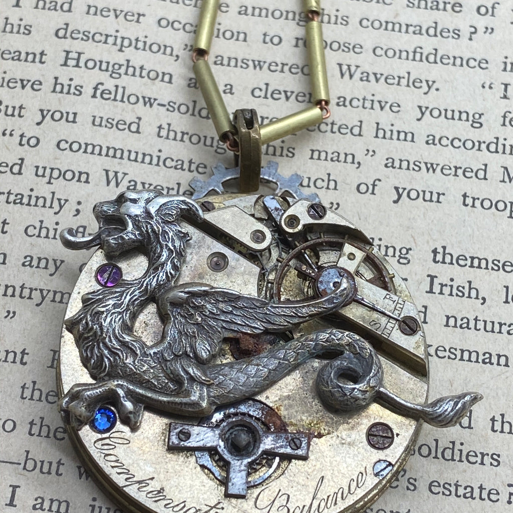 Steelclaw, Dragon Mechanical Necklace - The Victorian Magpie