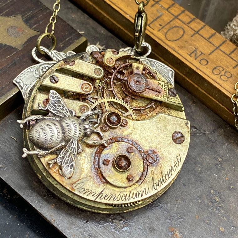 Springtime, Bee Steampunk Necklace - The Victorian Magpie