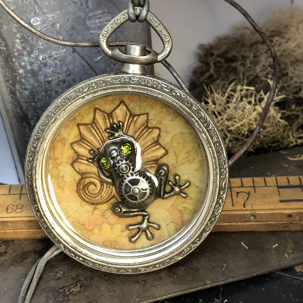 Jeremiah, Frog Shadowbox Necklace - The Victorian Magpie