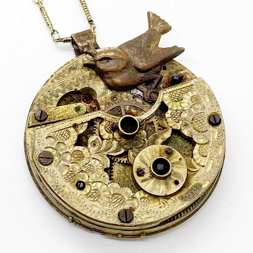 French Circa 1800 Hand Pierced Pocket Watch Necklace - The Victorian Magpie
