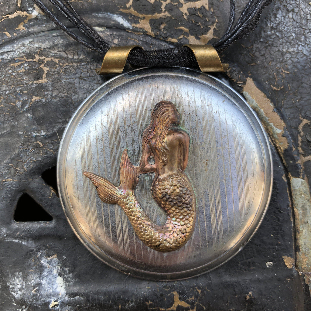 Mermaid pocket Watch Case Necklace - The Victorian Magpie