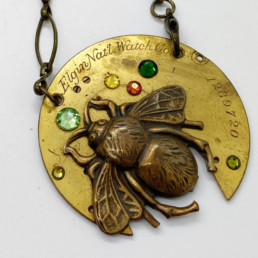 Lilly, Jeweled Bee Necklace - The Victorian Magpie