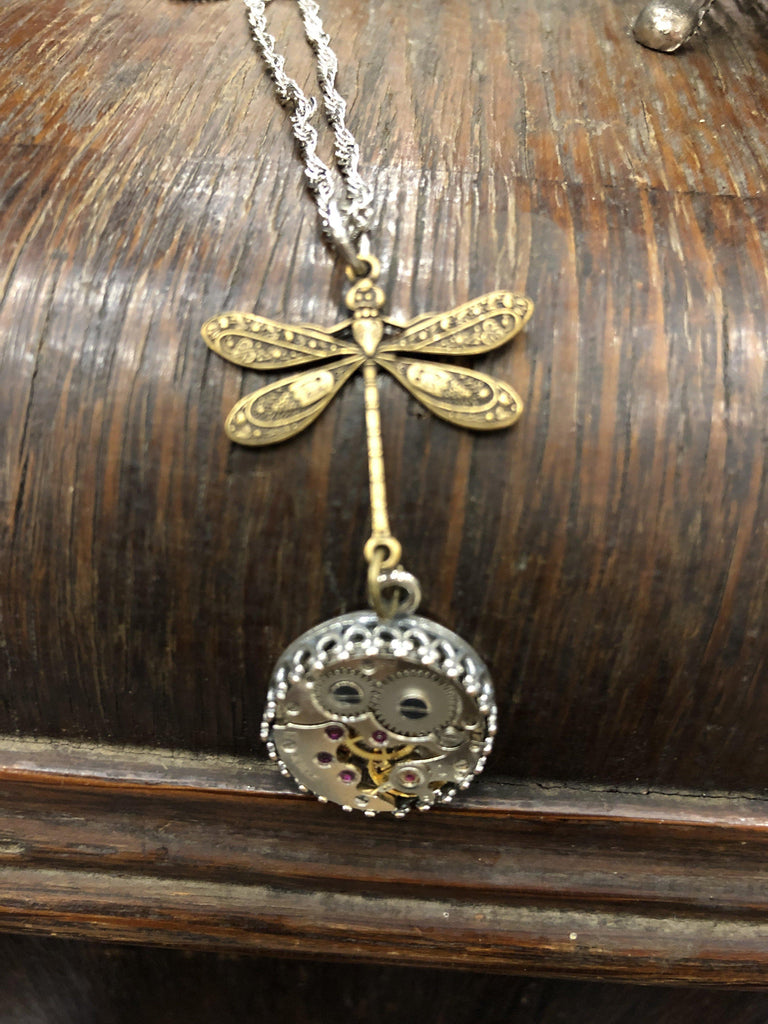 Nadine, Dragonfly Drop  Pendant - The Victorian Magpie