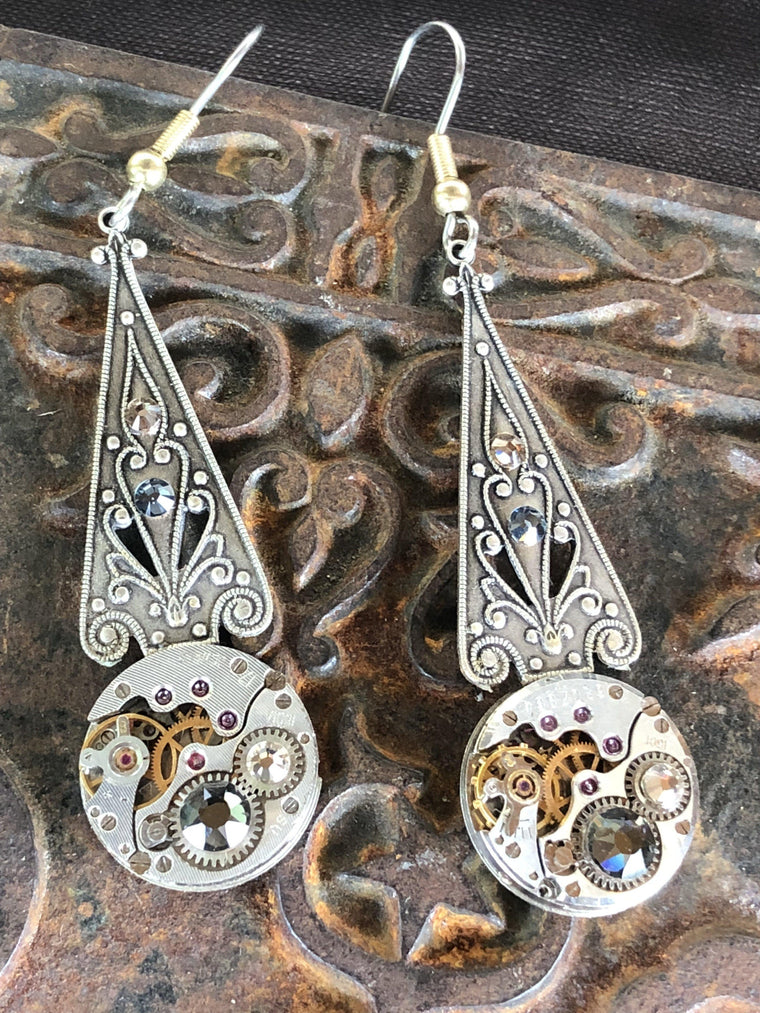Melian, Elvish Art Nouveau Earrings - The Victorian Magpie